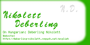 nikolett deberling business card